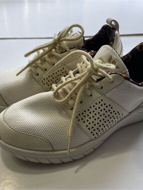 Supra Women's White Mesh & Leather Low Top Sneakers Cheetah Leopard Lining Sz 8